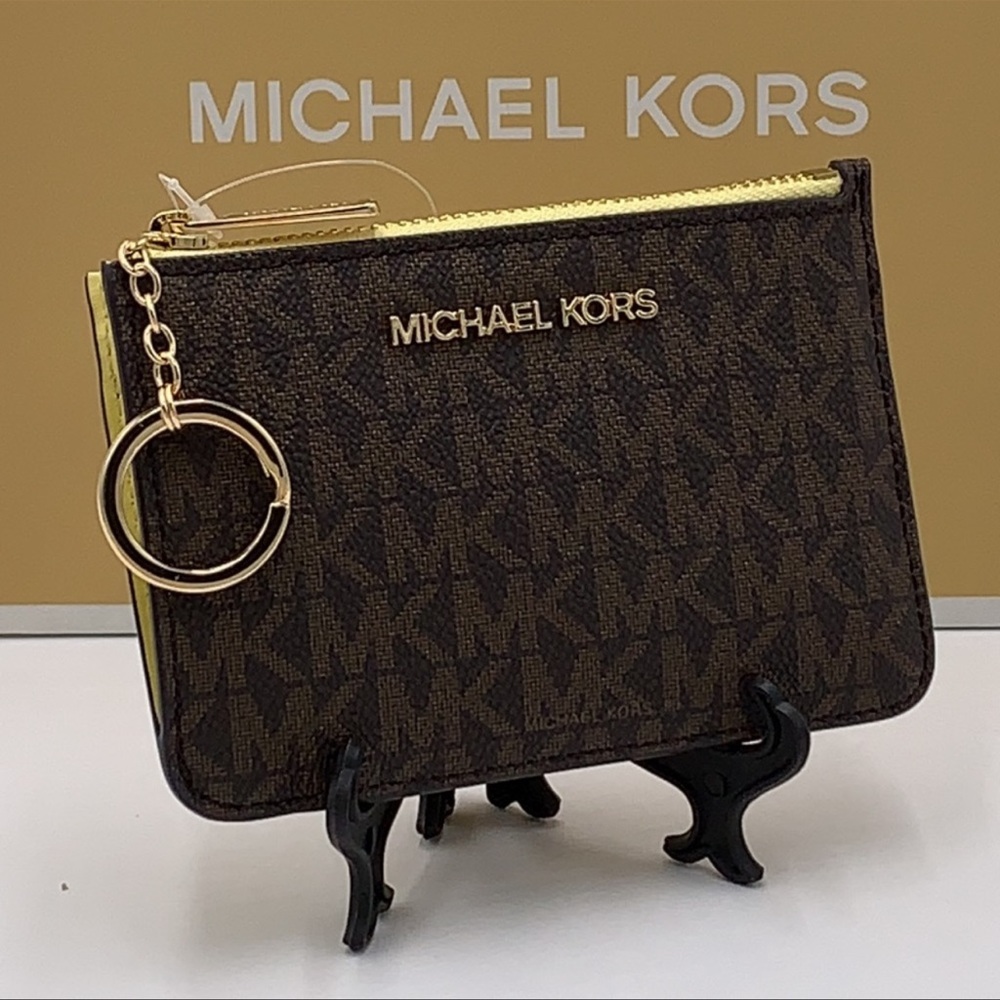 MICHAEL KORS SMALL TOP ZIP COINPOUCH W ID BUTTERCUP - Picture 13 of 14